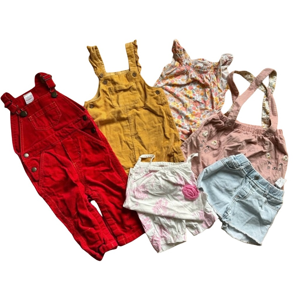 Assorted 2 Yrs Girl Corduroy overall jumper, Clothes 5 Pcs